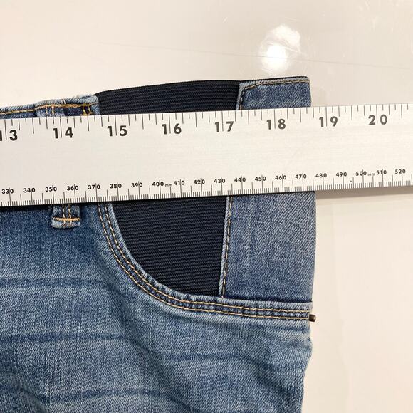 INGRID + ISABEL Jeans 12 Maternity Stretch-Panel Bootcut Blue Dark Wash - Picture 7 of 11